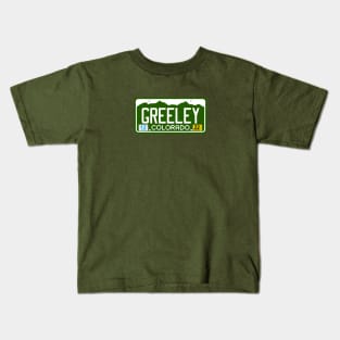 Colorado License Plate Tee - Greeley, Colorado Kids T-Shirt